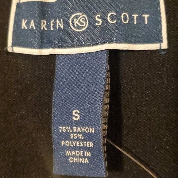 Karen Scott Women Black White Cardigan Size S Long Sleeve Gold Color Buttons - Picture 5 of 5